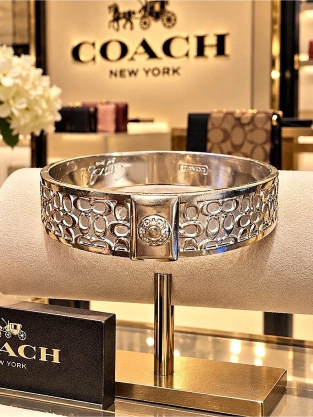 Coach Signature Bangle Silver